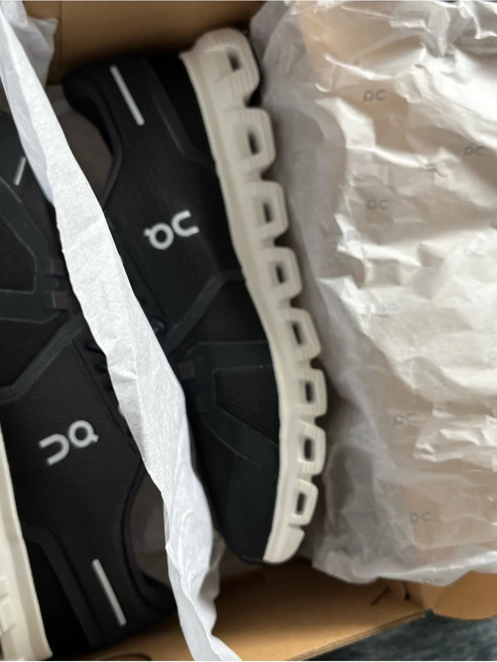 On Cloud Running Shoe Women's Black and White Cloud Sneaker